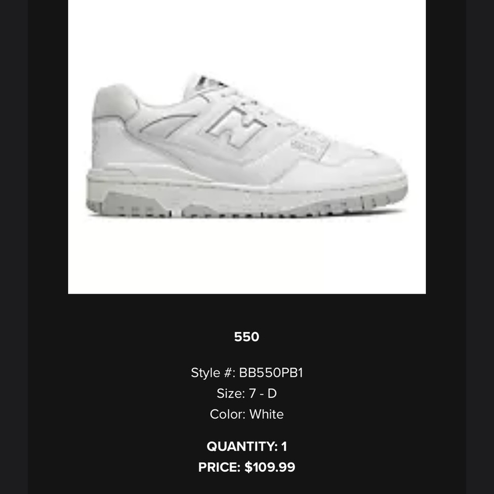 New balance 550 white